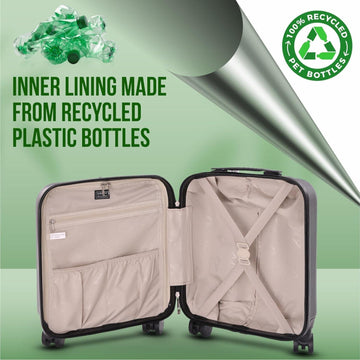 Aerolite (45x36x20cm) Easyjet Maximum Size Hard Shell Carry On Hand Cabin Luggage Underseat Flight Bag Suitcase 45x36x20 with 4 Dual Spinner Wheels